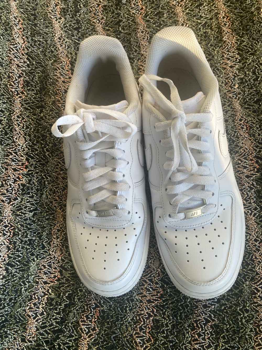 Men's White Leather AF1 Style Sneakers